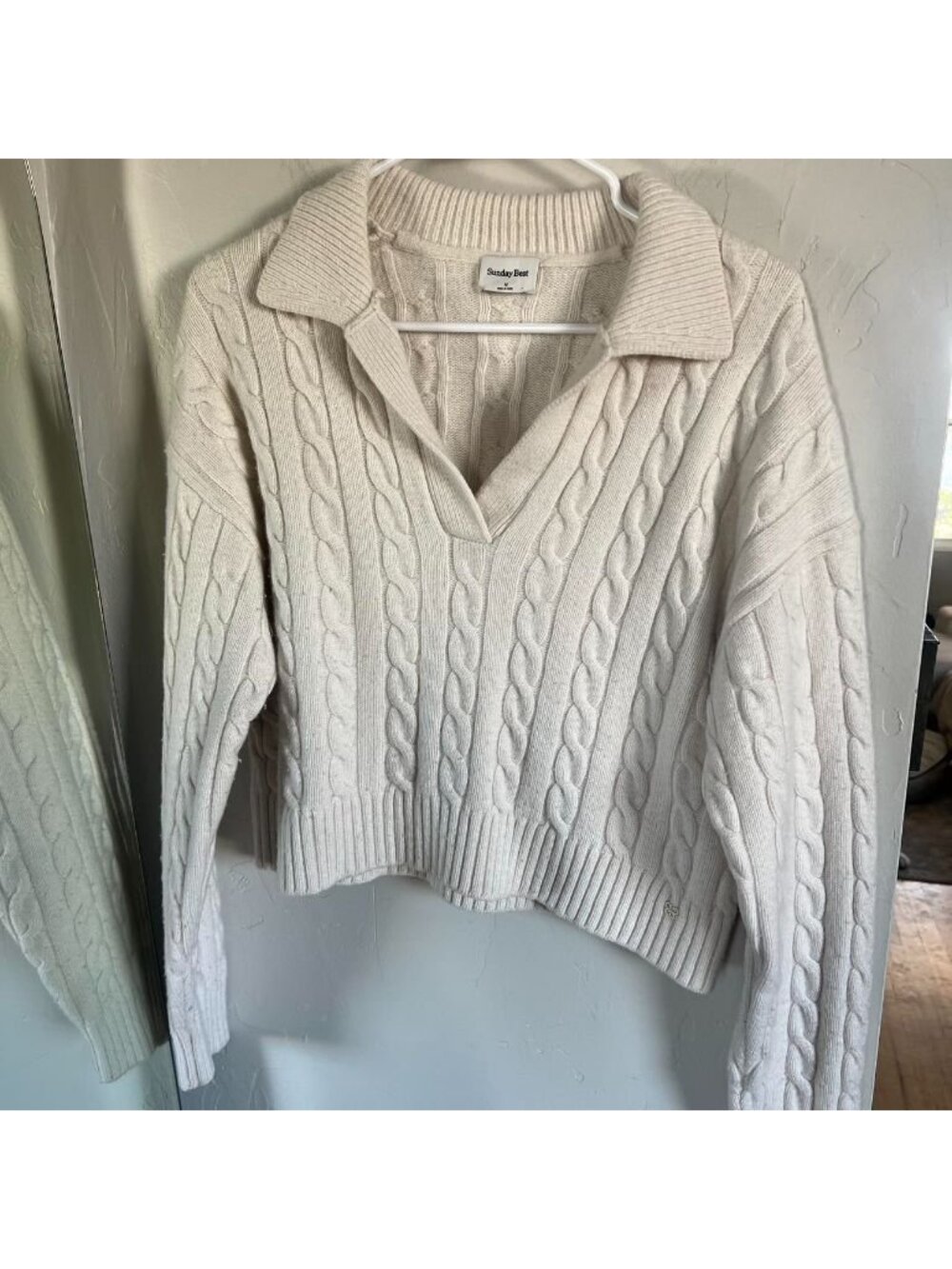 Sunday Best Women's White and Cream sweater